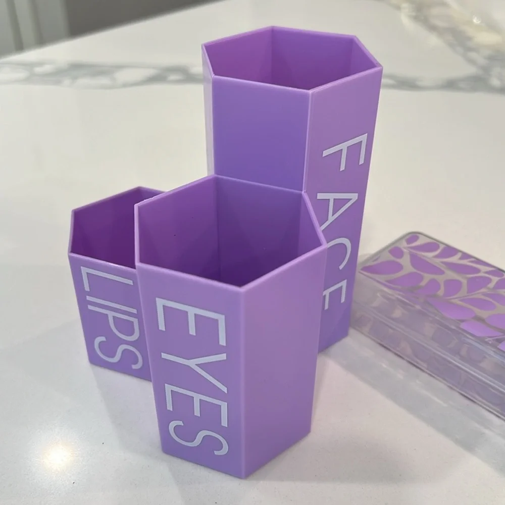💜💄Purple Makeup Brush Holder Set